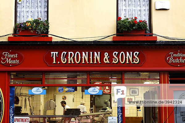 Fassade der T.Cronin and Sons Metzgerei  Killarney  Irland  Europa