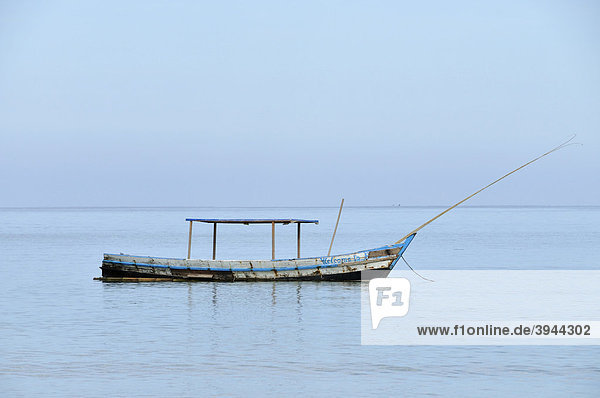 Boat and sea  Ngapali Beach  Thandwe  Burma  Myanmar  Southeast Asia