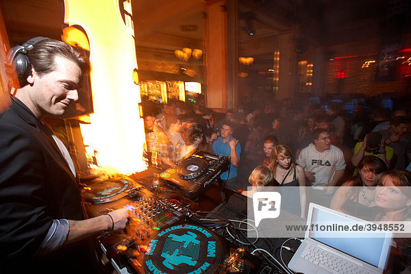 Techno-DJ Phil Fuldner at the Electric City techno festival in Koblenz  Rhineland-Palatinate  Germany  Europe