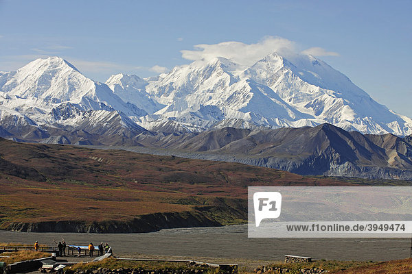 Mt McKinley  highest mountain of North America  view from the Eielson Visitor Center  Denali National Park  Alaska