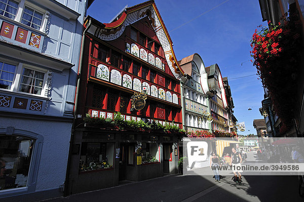 Centre of Appenzell  the capital city of the canton  Canton of Appenzell  Switzerland  Europe