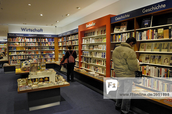 Book shop  shopping center  City Point  pedestrian area  Nuremberg  Bavaria  Germany  Europe