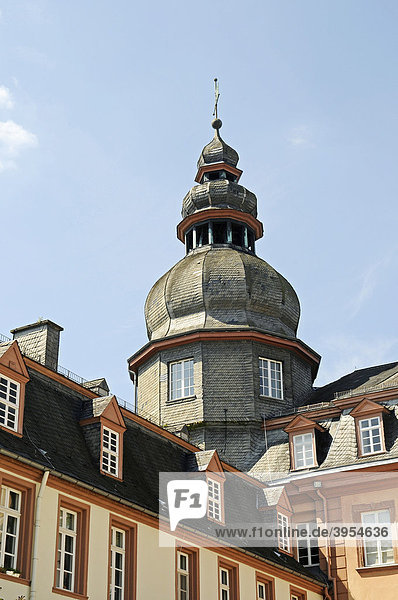 Turm  Schloss  Museum  Bad Berleburg  Kreis Siegen Wittgenstein  Nordrhein-Westfalen  Deutschland  Europa