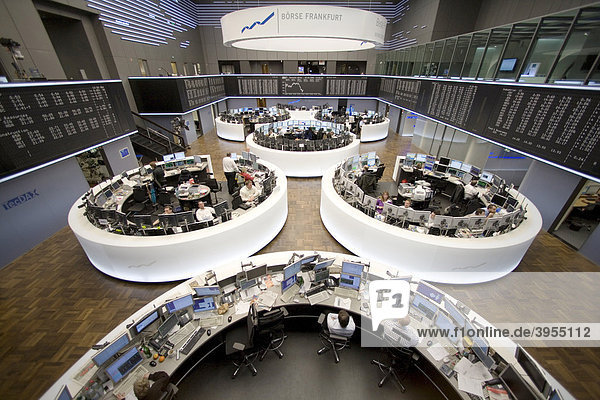 Trading floor of the Frankfurt Stock Exchange  Frankfurt am Main  Hesse  Germany  Europe