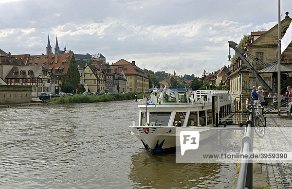 Fluss Regnitz  Bamberg  Franken  Bayern  Deutschland  Europa