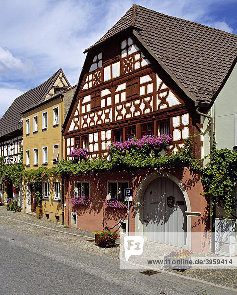 Häuser in der Luitpoldstraße  Prichsenstadt  Unterfranken  Bayern  Deutschland  Europa