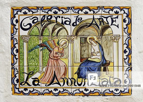 Maria Verkündigung  Kachelbild  Arcos de la Frontera  Andalusien  Spanien  Europa