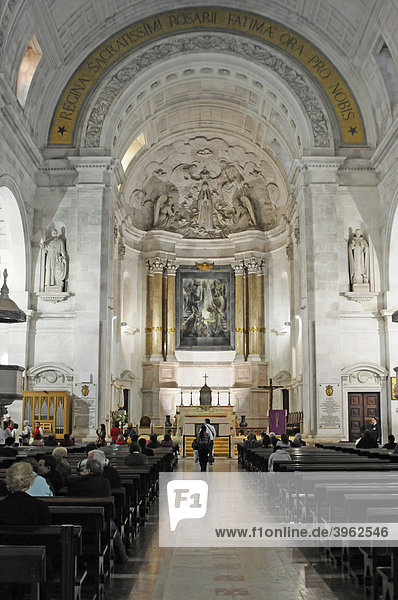 Interior view  Basilica Antiga  Fatima  place of pilgrimage  Central Portugal  Portugal  Europe