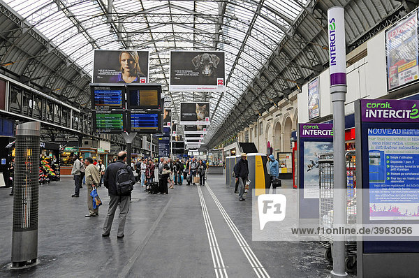 Gare de l'Est  interior view of the East Railway Station  Paris  France  Europe