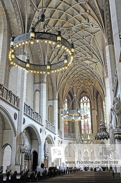 Interior  Evangelische Schlosskirche Protestant castle church  Luther city Wittenberg  Saxony-Anhalt  Germany  Europe