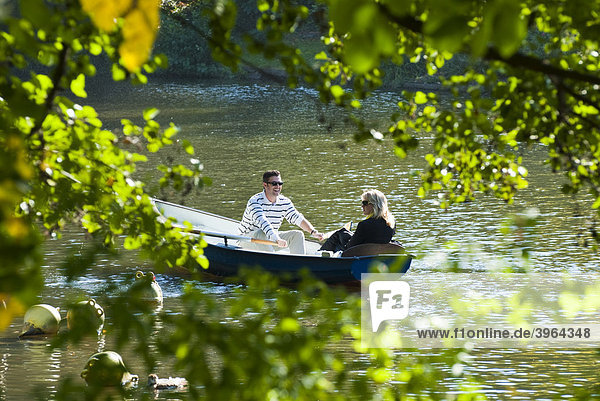 See  Ruderboot  Kurpark  Herbst  Wiesbaden  Hessen  Deutschland