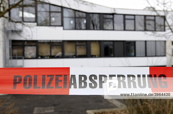 Rampage at Albertville Realschule school the day after police cordon Winnenden Baden-Wuerttemberg Germany Europe