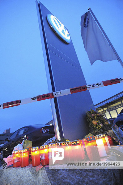 Rampage at Albertville Realschule school in Winnenden the day after VW/Audi car dealer Hahn Automobile industrial area WERT were the rampage came to its end Wendlingen Baden-Wuerttemberg Germany Europe