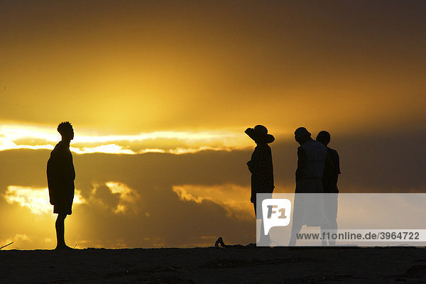 Fishermen at sunrise  Canal des Pangalanes  East Madagascar  Africa