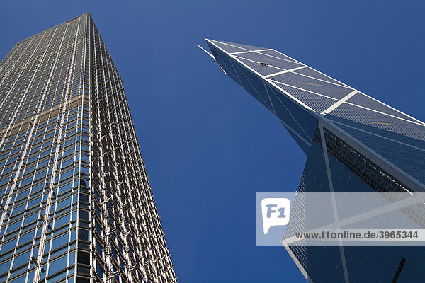 Hochhausfassaden Bank of China rechts und The Hong-Kong Bank links Hongkong China Asien