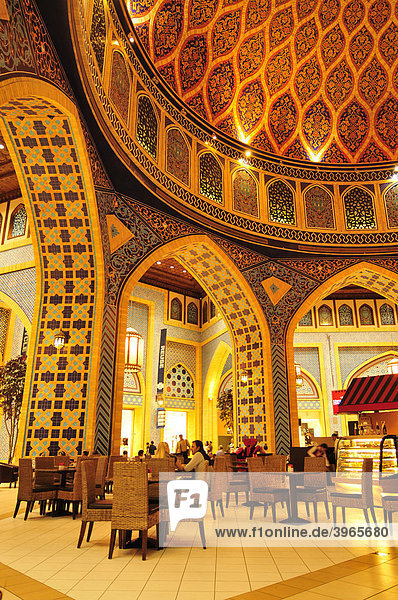 CafÈ in the Persian part of the Ibn Battuta Mall  Shopping Mall  Dubai  United Arab Emirates  Arabia  Middle East  Orient