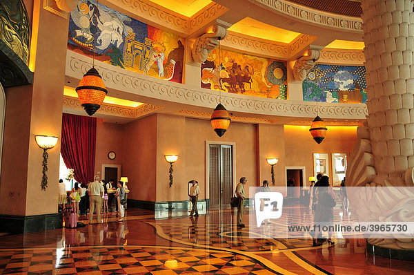 Lobby of the Hotel Atlantis  The Palm Jumeirah  Dubai  United Arab Emirates  Arabia  Middle East  Orient