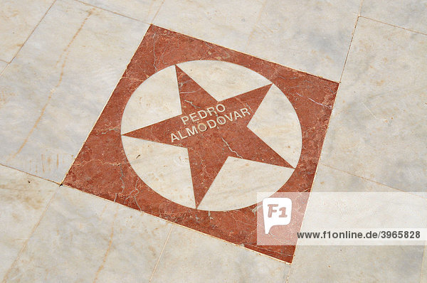 Stern von Pedro AlmodÛvar am Walk of Fame an der Promenade des Strandes Playa de Albir  Albir  Gemeinde Alfaz del Pi  Costa Blanca  Spanien  Europa