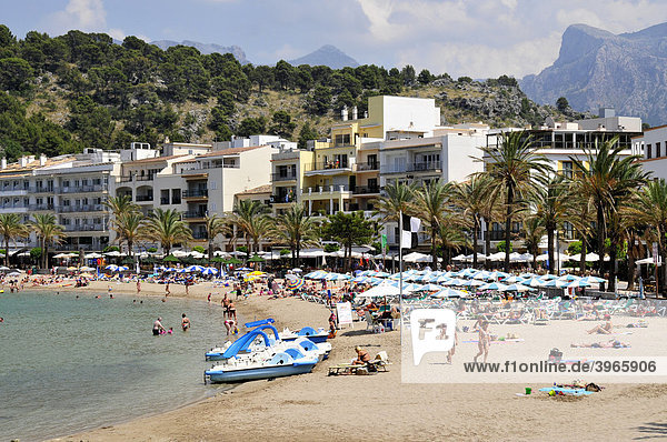 Platja den Repic Beach  Port de Soller  Majorca  Balearic Islands  Spain  Europe