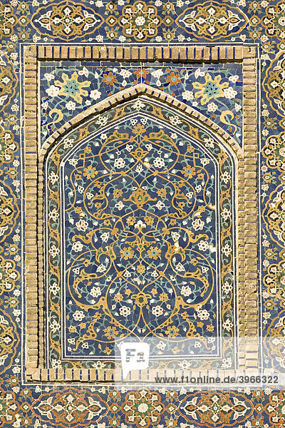 Medrese Mir-e Arab  Mosaiken der Fassade  Buchara  Welterbe der UNESCO  Usbekistan