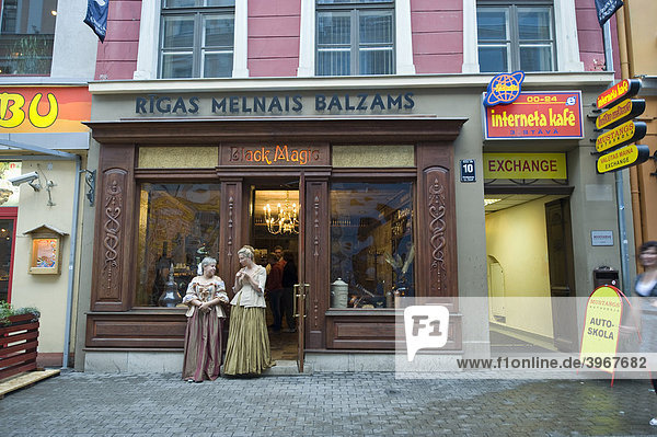 Traditional shop in the Kalku Iela  Riga  Latvia  Baltic states