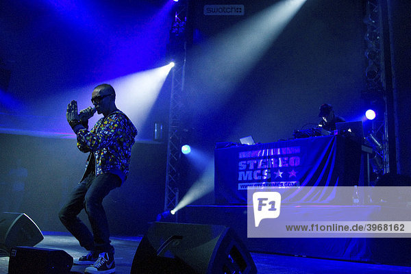 Rob Birch  singer of the British hip-hop band Stereo MCs  live at the Blue Balls Festival KKL Plaza in Lucerne  Switzerland