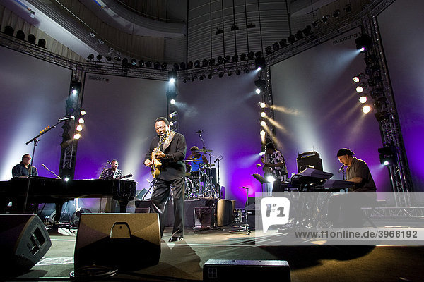 US jazz guitarist and singer George Benson  live at the Blue Balls Festival in the concert hall of the KKL Lucerne  Switzerland