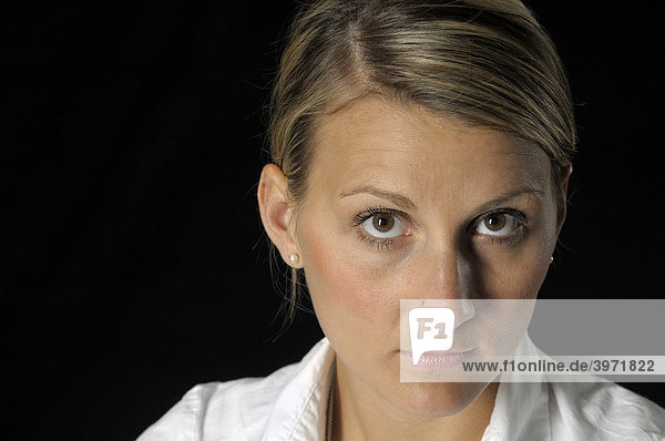 Woman's face  portrait  looking at the camera