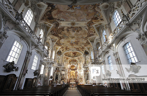 Innenaufnahme der Wallfahrtskirche Birnau  Bodensee  Baden-Württemberg  Deutschland  Europa
