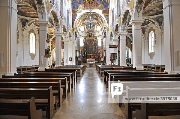 Gotische  barockisierte  simultane Stadtpfarrkirche  Simultaneum  St. Martin  Biberach an der Riß  Baden-Württemberg  Deutschland  Europa