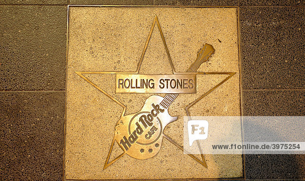 Star of Fame  Rolling Stones  Hard Rock Cafe  Surfers Paradise  Gold Coast  New South Wales  Australien