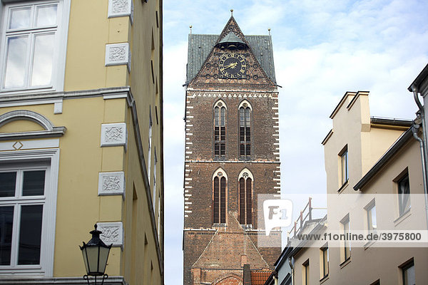 Kirchturm St. Marien  Wismar  Mecklenburg-Vorpommern  Deutschland  Europa