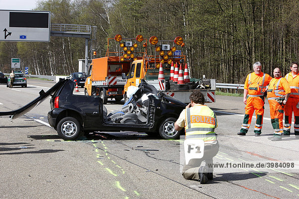 Traffic Accident 5 People Hurt On A1 Motorway At The Leverkusen Motorway Junction North Rhine Westphalia