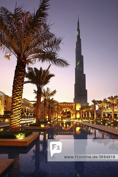 Burj Dubai  höchstes Gebäude der Welt  von der Oldtown Dubai aus gesehen  Teil der Downtown Dubai  Vereinigte Arabische Emirate  Naher Osten