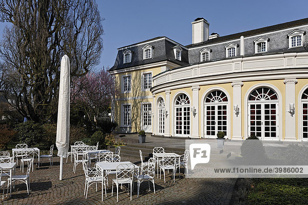 La Redoute  historisches Ball- und Spielhaus  Restaurantterrasse  Bonn-Bad Godesberg  Nordrhein-Westfalen  Deutschland  Europa
