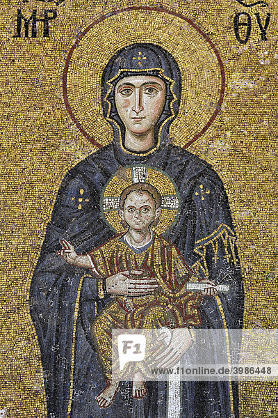 Maria  byzantinisches Mosaik  Hagia Sophia  Aya Sofya  Sultanahmet  Istanbul  Türkei