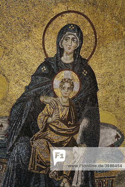 Muttergottes mit Jesuskind  byzantinisches Mosaik  Hagia Sophia  Aya Sofya  Sultanahmet  Istanbul  Türkei