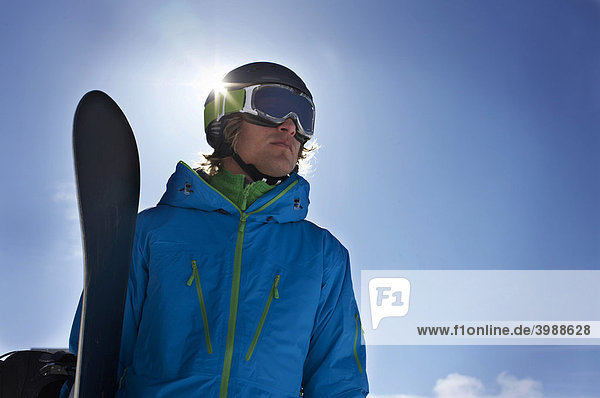 Snowboarder  St. Moritz  Grisons  Switzerland  Europe