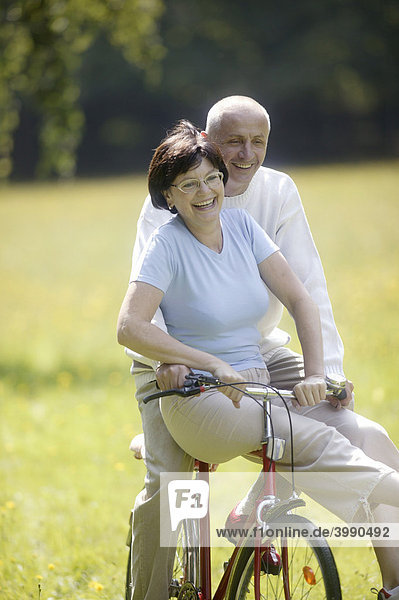 Senior couple  bicycle  vital