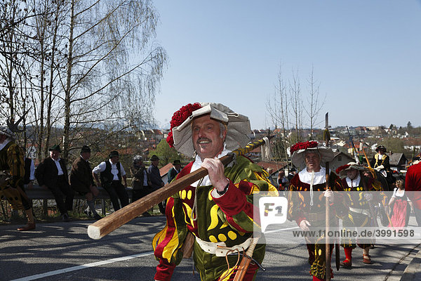 Georgiritt  George's Ride  Easter Monday procession  Traunstein  Chiemgau  Upper Bavaria  Bavaria  Germany  Europe