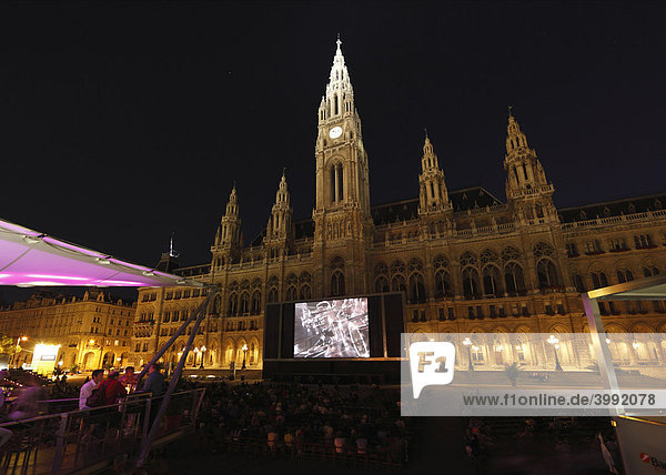 Film festival on the Rathausplatz town hall square  town hall  Vienna  Austria  Europe