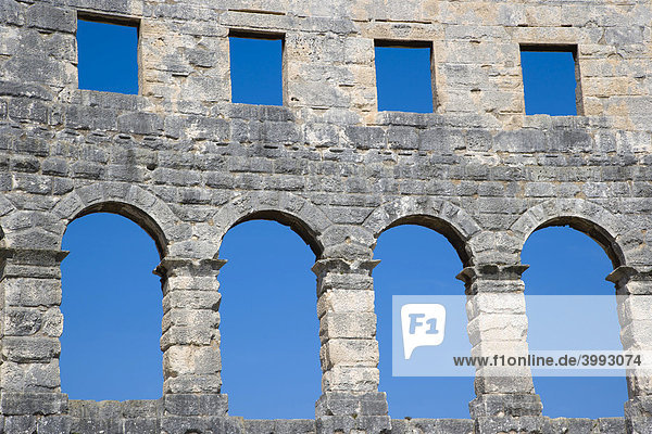 Pula Arena  das römische Amphitheater  Pula  Istrien  Kroatien  Europa