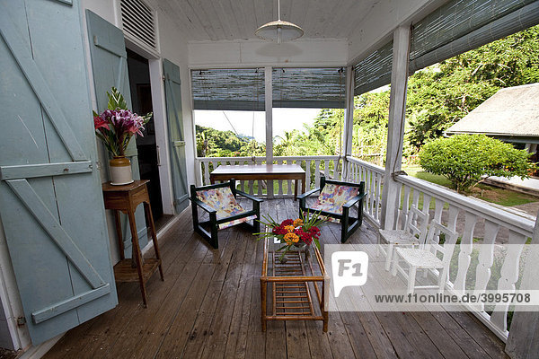 Altes Haus der Besitzerin des Le Jardin Du Roi Spice Garden  Gewürzgarten  Insel Mahe  Seychellen  Indischer Ozean  Afrika
