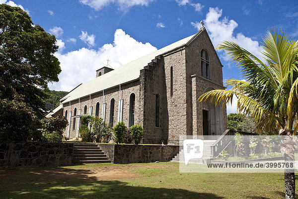 The church of Sainte Marie Madeleine near the town of Quarte Bones  Mahe Island  Seychelles  Indian Ocean  Africa