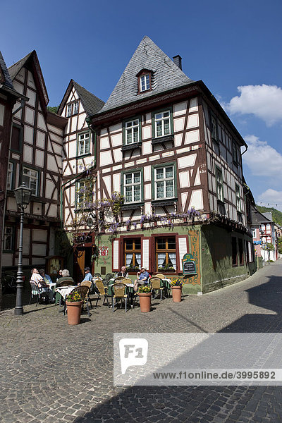 Die Altstadt von Bacharch  Unesco-Welterbe Oberes Mittelrheintal  Bacharach  Rheinland Pfalz  Deutschland  Europa