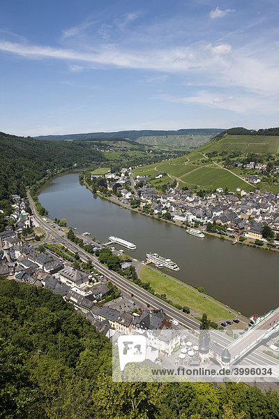View of the city of Traben-Trarbach  quarter Trarbach  Mosel  district Bernkastel-Wittlich  Rhineland-Palatinate  Germany  Europe