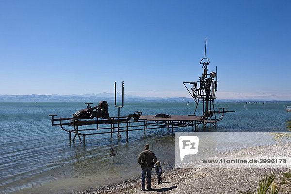 Klangschiff stage Friedrichshafen on Lake Constance Baden-Wuerttemberg Germany Europe