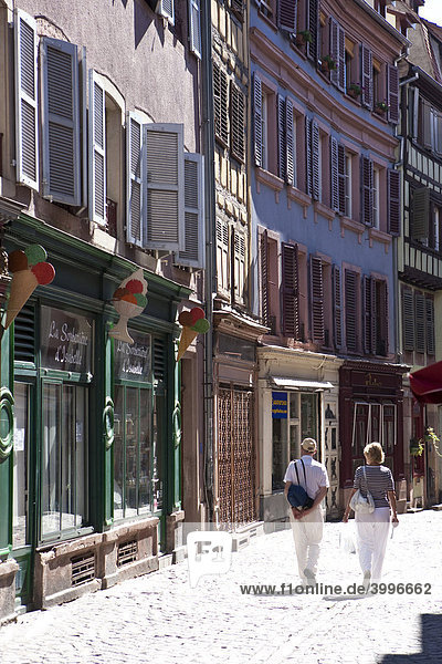 Rue des Marchants  Altstadt von Colmar  Colmar  Elsass  Frankreich  Europa