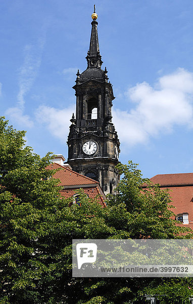 Turm der Dreikönigskirche  Dresden-Neustadt  Sachsen  Deutschland  Europa