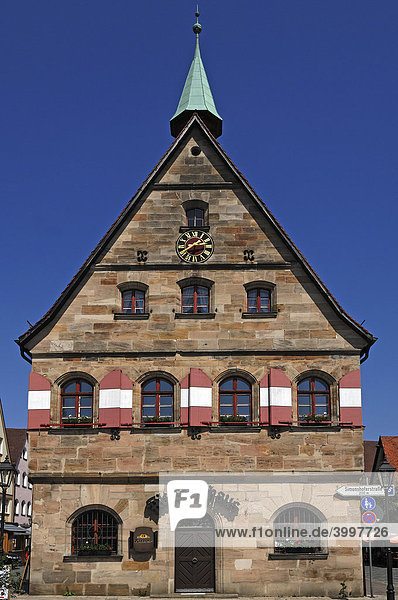 Das alte Rathaus am Marktplatz  Lauf an der Pegnitz  Mittelfranken  Bayern  Deutschland  Europa